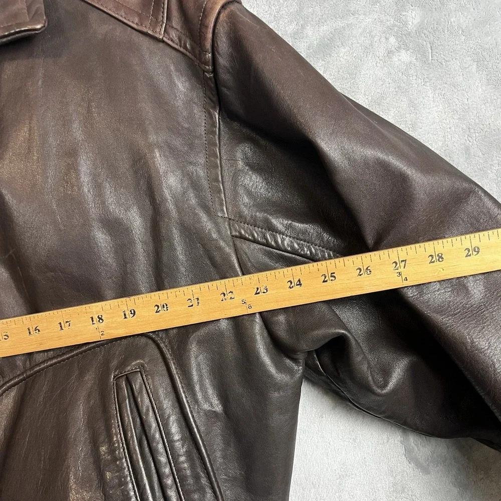 Banana Republic Vintage Leather Flight Jacket Brown Bomber Mens 46 Aviator